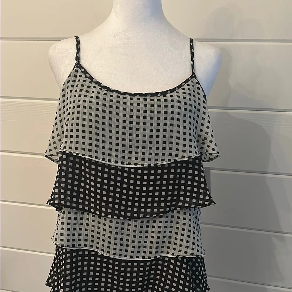 New York & Company Black and White Tiered Camisole - Picture 3 of 16